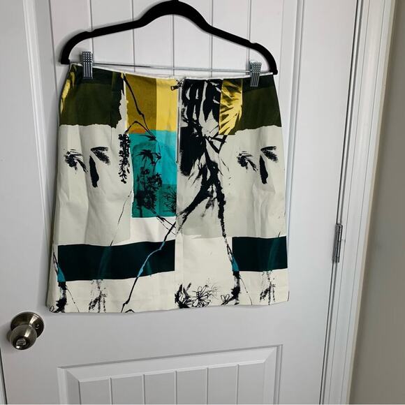 Elie Tahari palm trees beach tropical pencil skirt size 8 preppy - Picture 2 of 6
